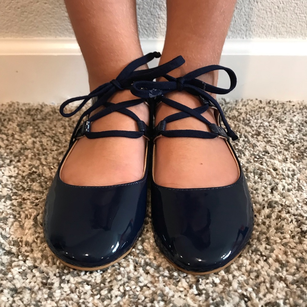 Zara Girls Patent Navy Blue Shoes